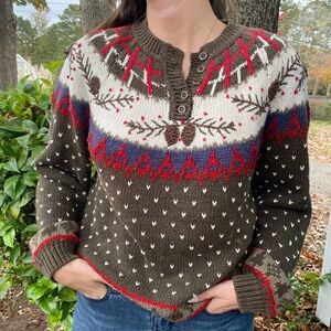 Vintage Like-New B.Moss Knit Cotton Fall Sweater Size M